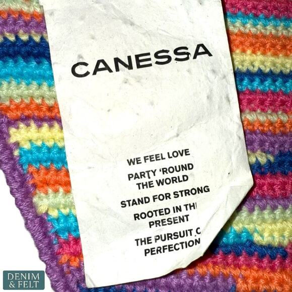 Canessa Rainbow Love Crochet Bikini Set Cashmere Knit Swimwear Size S NEW/NWT!! - Picture 7 of 9
